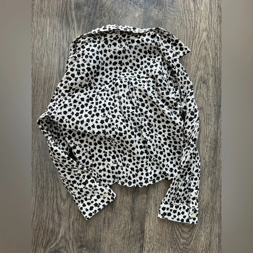 Zara Black and White Button Down Shirt